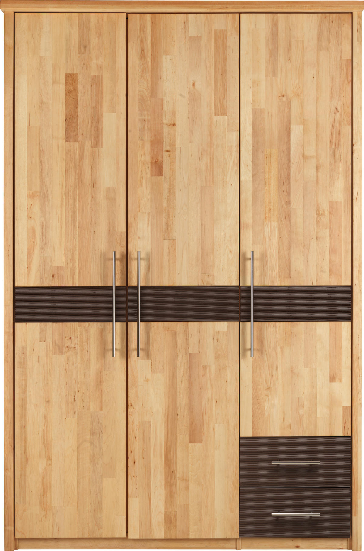 DREHTÜRENSCHRANK in Braun, Erlefarben  - Chromfarben/Erlefarben, Natur, Holz/Metall (141/215/65cm) - Linea Natura