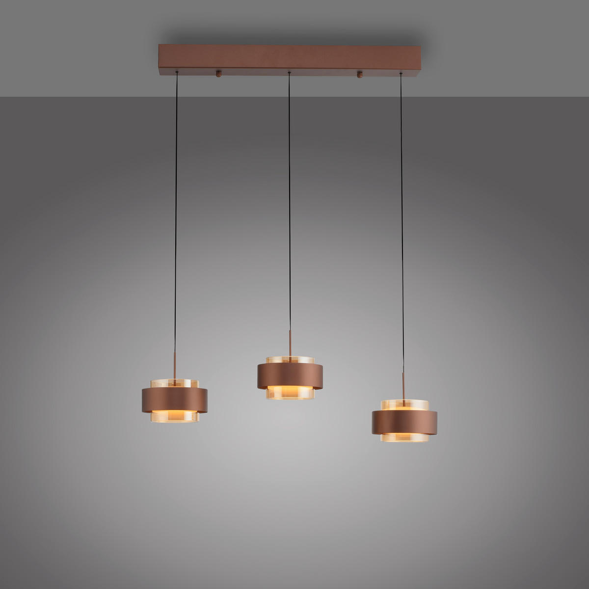 LED-HÄNGELEUCHTE 72/16/200 cm  - Kupferfarben, Design, Kunststoff/Metall (72/16/200cm)