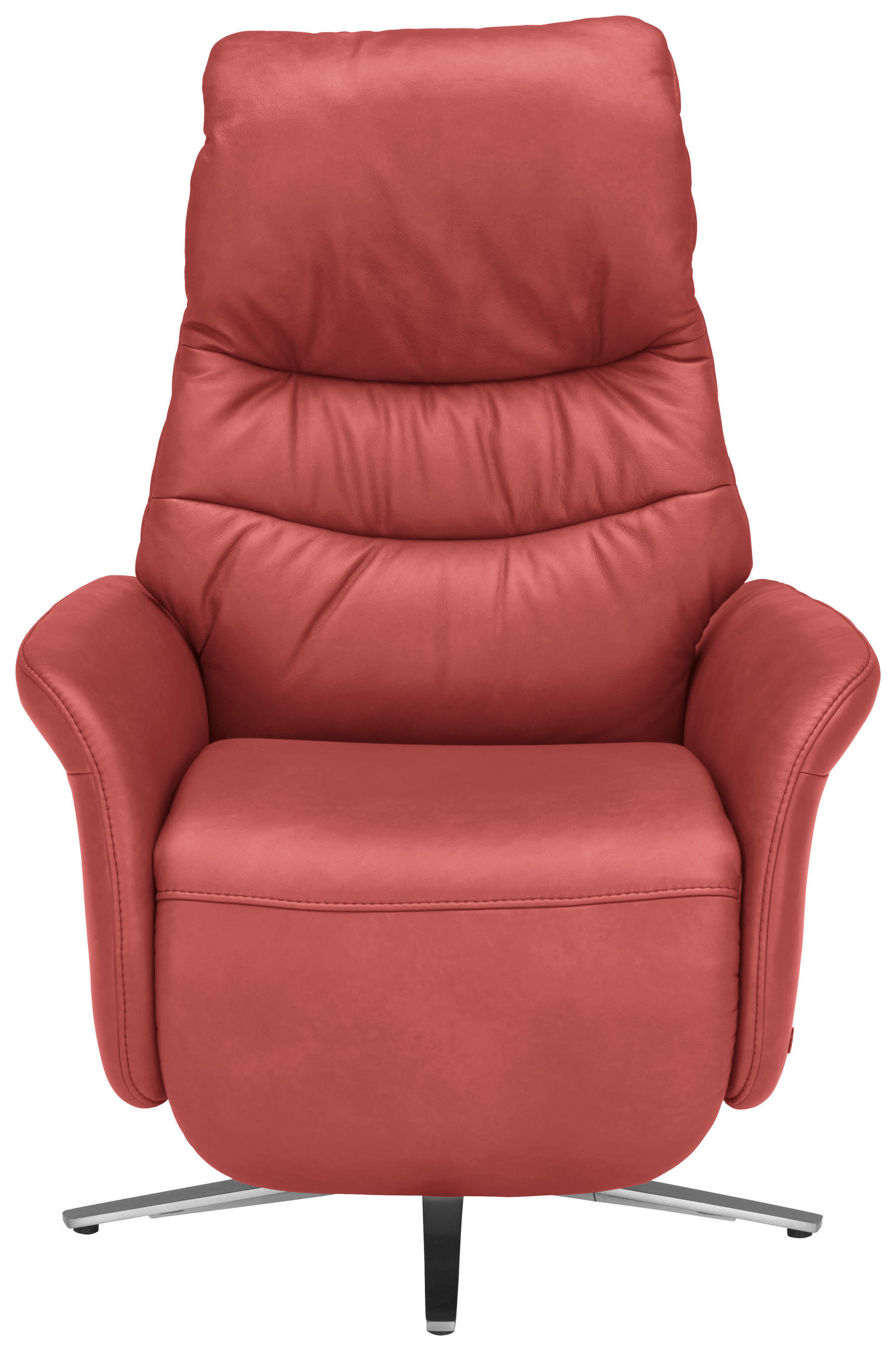 RELAXSESSEL in Leder Rot  - Edelstahlfarben/Rot, Design, Leder/Metall (78/117/89cm) - Himolla Komfortklass