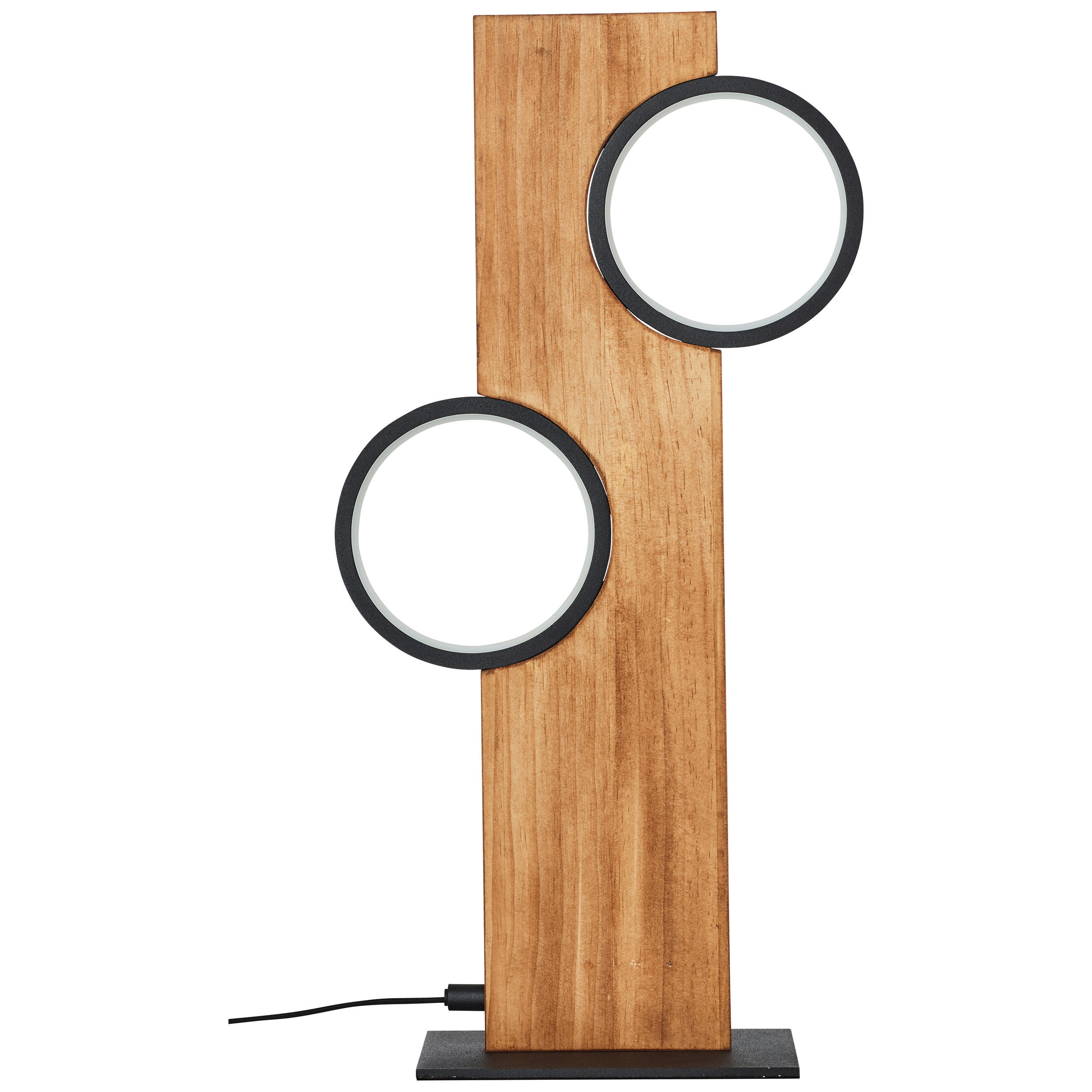 LED-TISCHLEUCHTE   - Hellbraun/Schwarz, Natur, Holz/Metall (50,4/25/12cm) - Brilliant