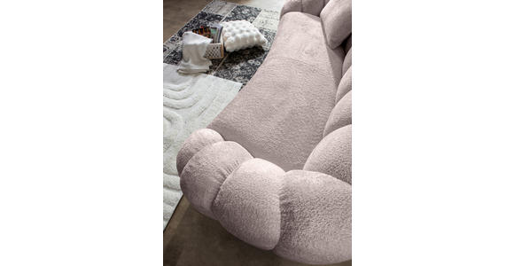 BIGSOFA in Chenille Rosa  - Schwarz/Rosa, KONVENTIONELL, Kunststoff/Textil (248/78/112cm) - Carryhome