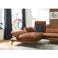 ECKSOFA in Echtleder Hellbraun  195/308 cm  - Hellbraun/Schwarz, Design, Leder/Metall (195/308cm) - Dieter Knoll