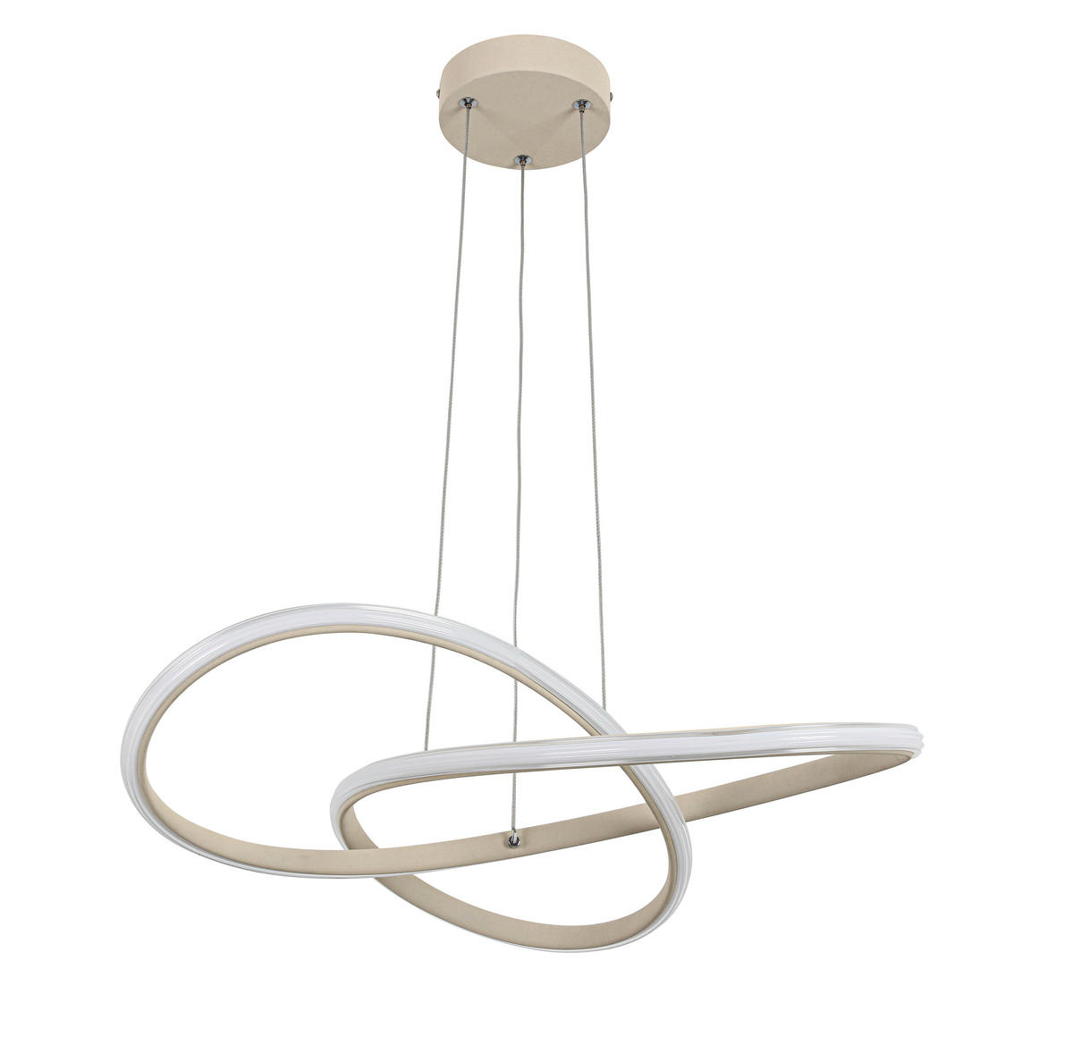 LAMPĂ SUSPENDATĂ CU LED 55/120 cm  - culoare crom/nisipiu, Design, plastic/metal (55/120cm) - Novel