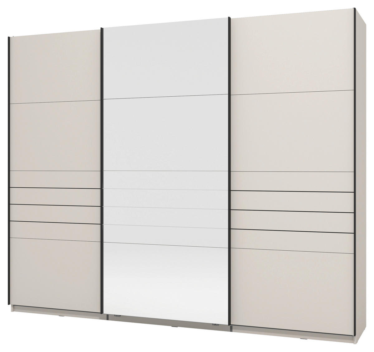 SKRIŇA S POS. DVER. – HOR.VED, kašmírová, 270/217,5/61 cm - čierna/kašmírová, Basics, kov/kompozitné drevo (270/217,5/61cm) - Xora