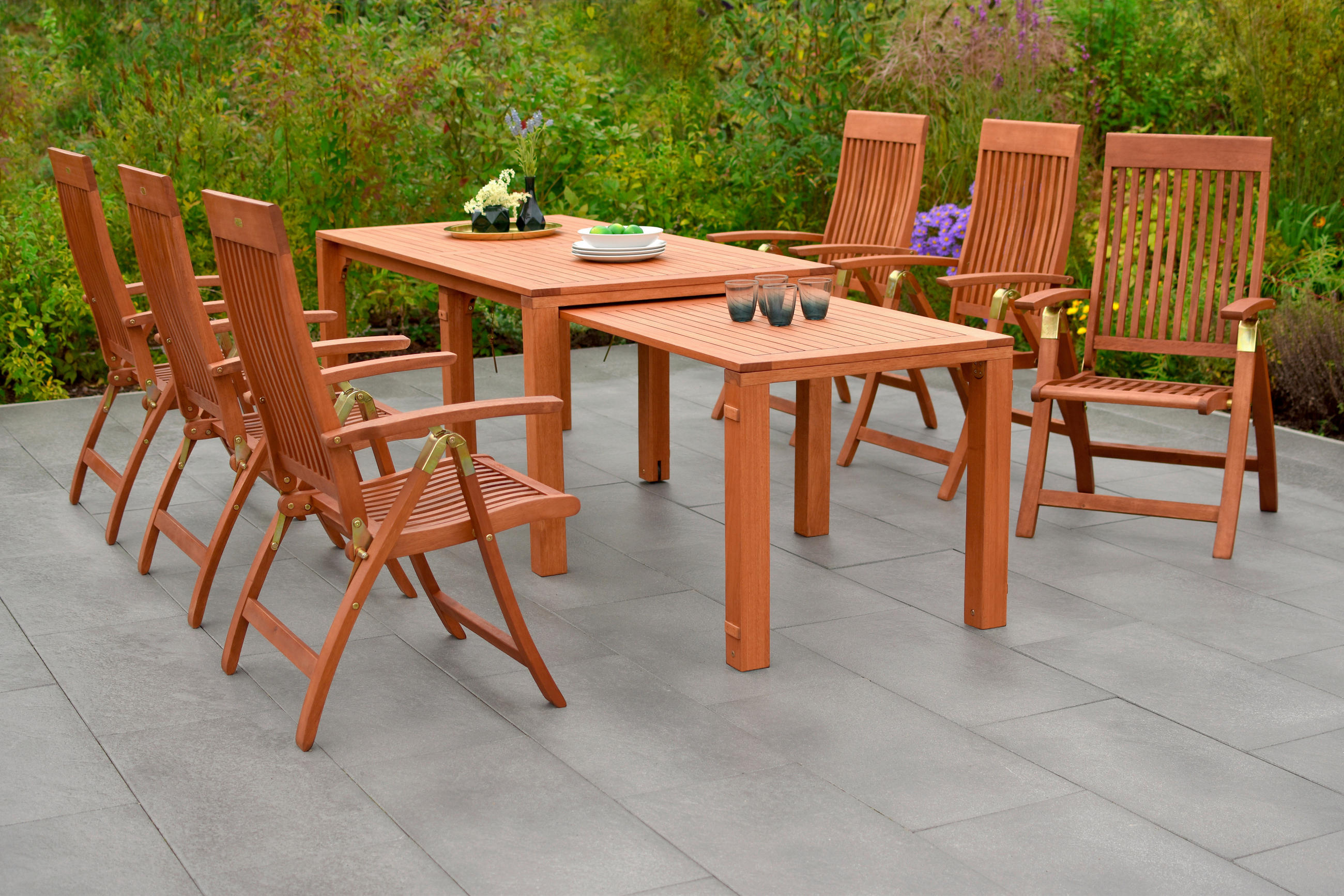 GARTENSET Eukalyptusholz Hartholz  - Naturfarben, KONVENTIONELL, Holz - Gardenson