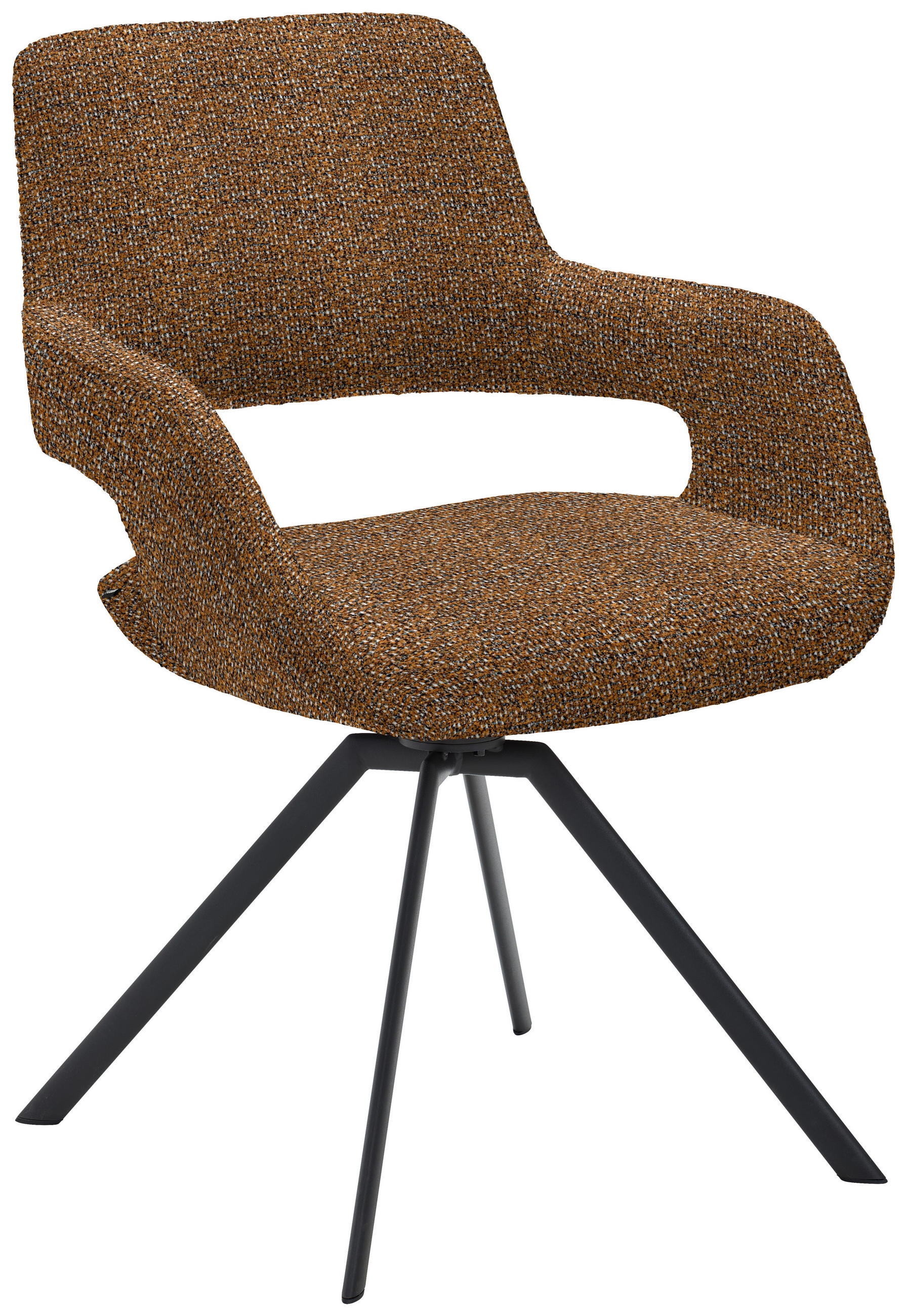 ARMLEHNSTUHL Stahl Struktur  - Cognac/Anthrazit, Design, Textil/Metall (59/86/63cm) - Venjakob