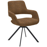 ARMLEHNSTUHL Stahl Struktur  - Cognac/Anthrazit, Design, Textil/Metall (59/86/63cm) - Venjakob