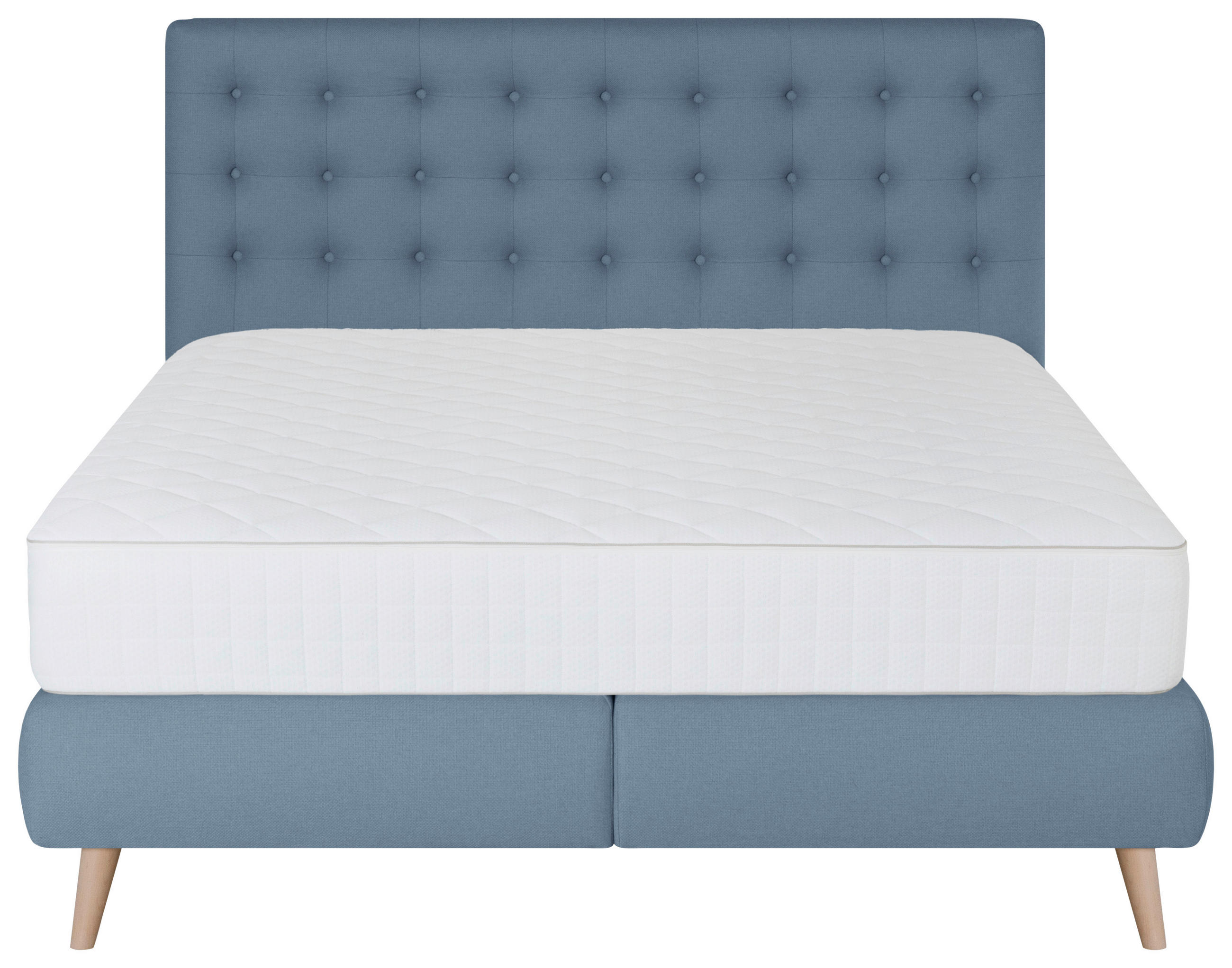 BOXSPRINGBETT 140/200 cm  in Blau  - Blau, Design, Holz/Textil (140/200cm) - Carryhome