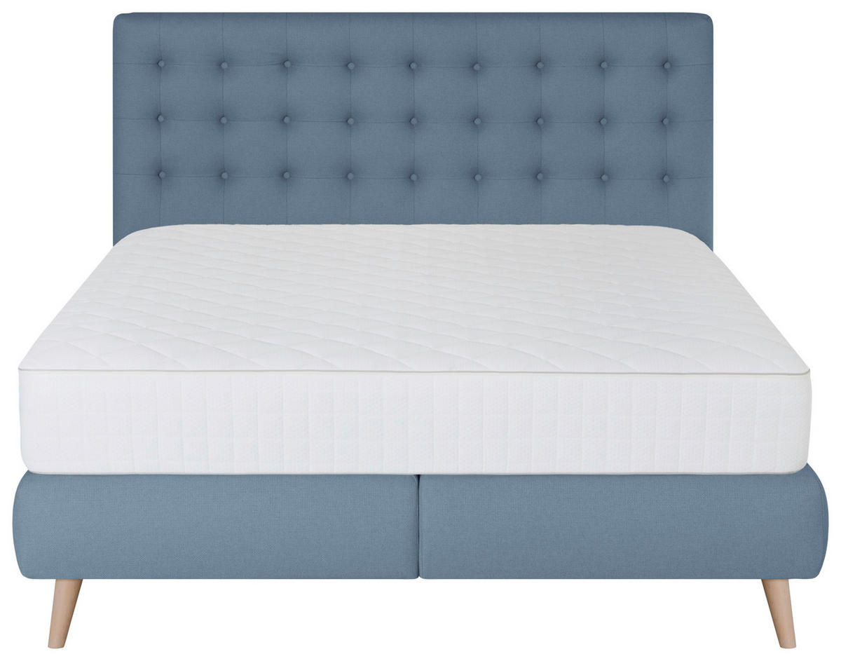 BOXSPRINGBETT 180/200 cm  in Blau  - Blau, Design, Holz/Textil (180/200cm) - Carryhome