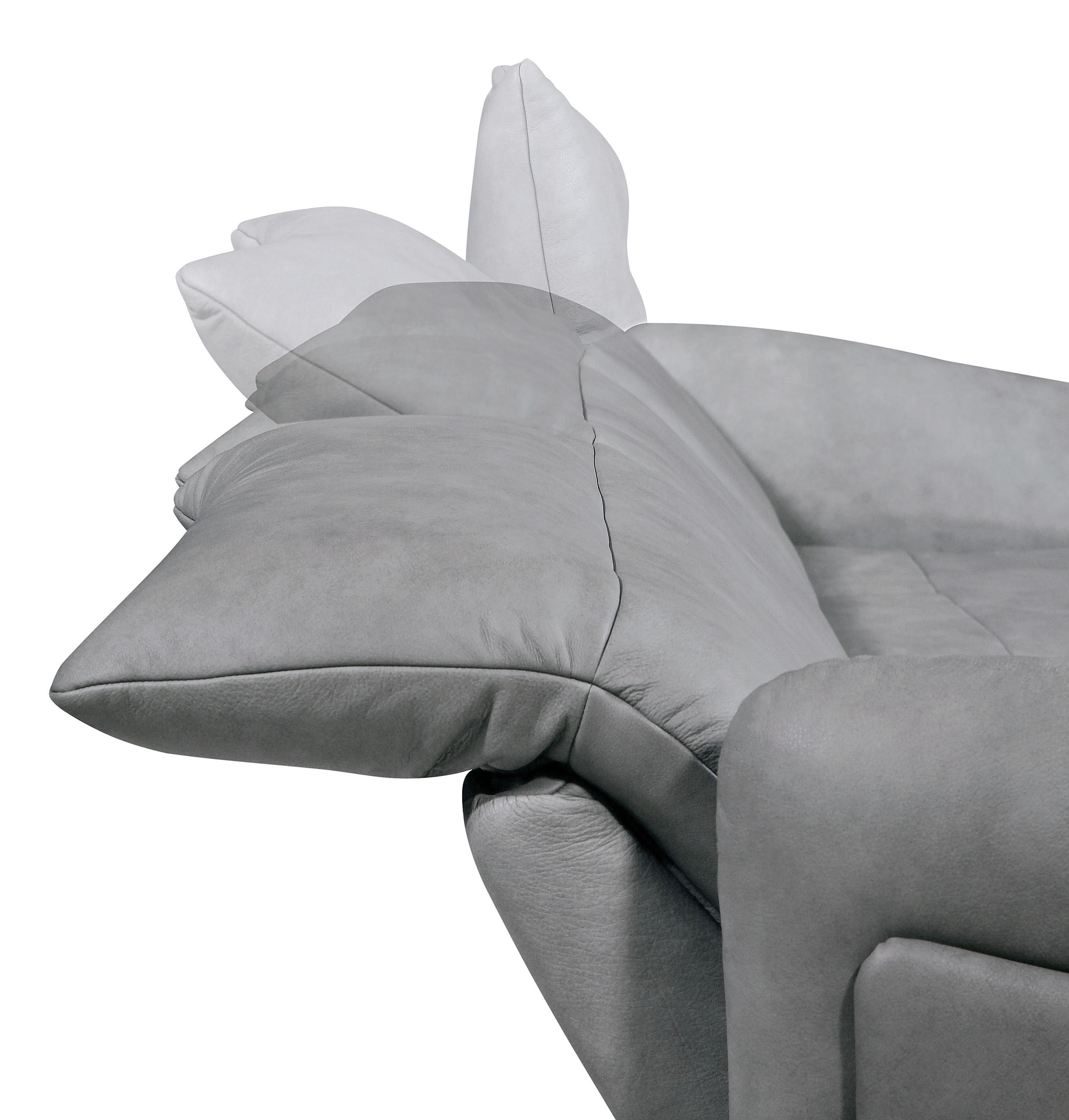 SEDEŽNA GARNITURA, pravo usnje siva  - siva/antracit, Design, kovina/usnje (285/203cm) - Himolla