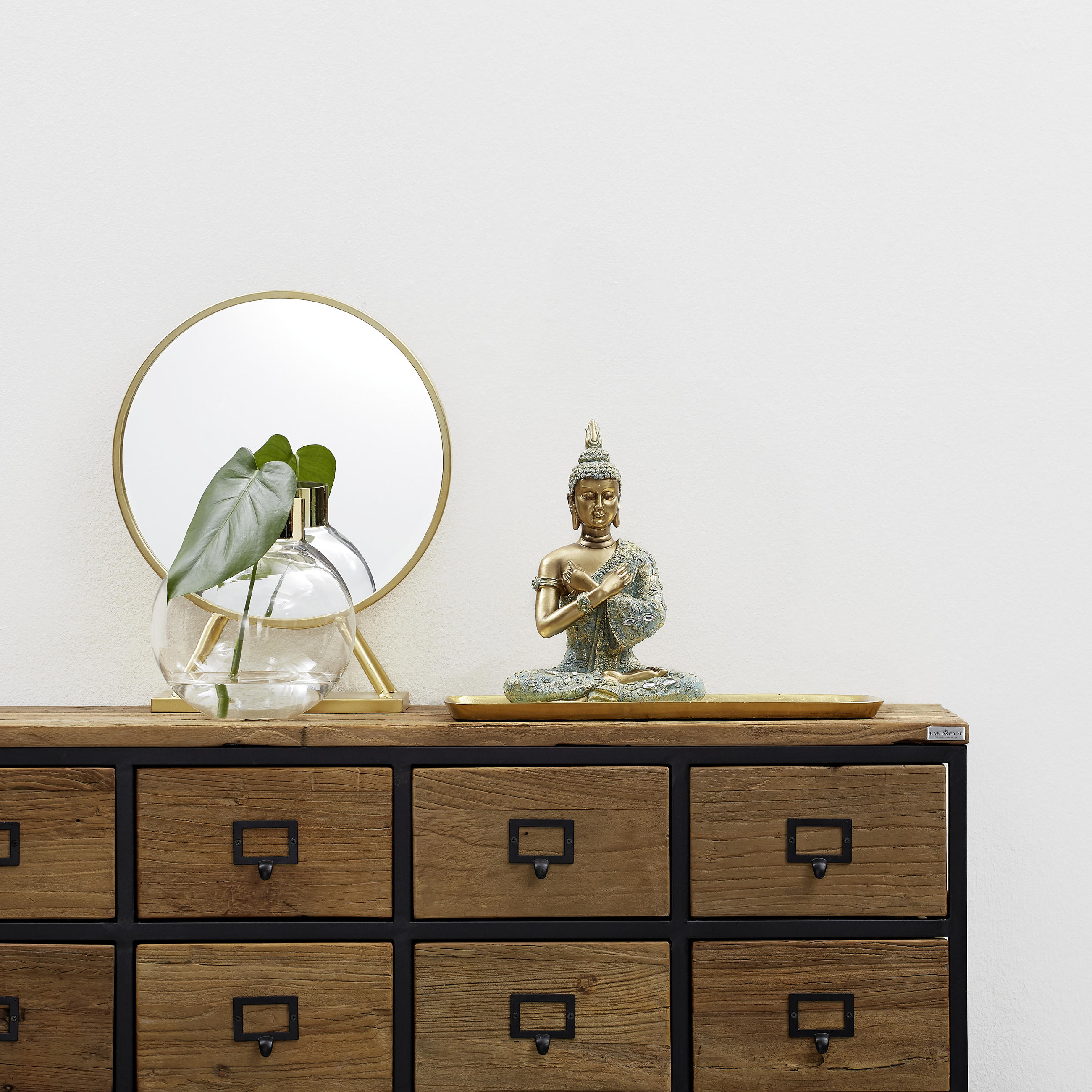 BUDDHA 23/33/14 cm  - Goldfarben/Naturfarben, LIFESTYLE, Kunststoff (23/33/14cm)