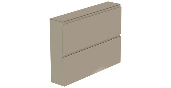 SCHUHKIPPER - Taupe, Design, Glas/Holzwerkstoff (110/82/22cm) - Moderano