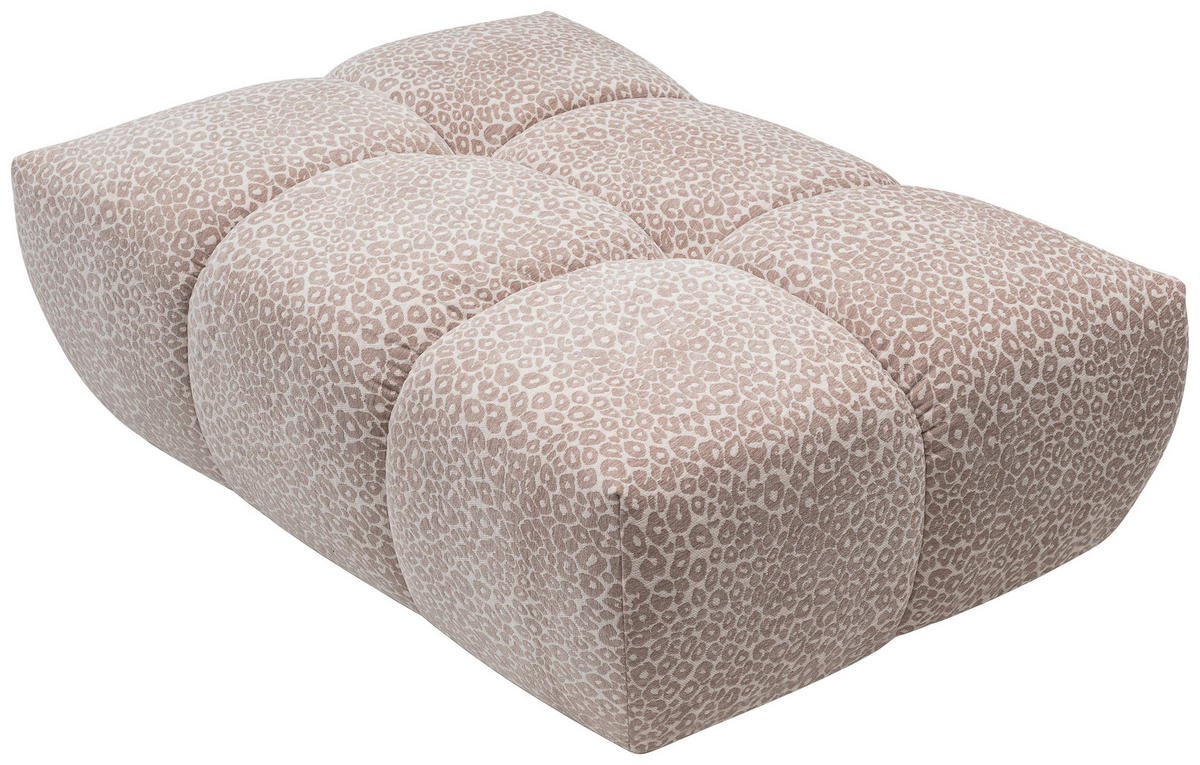 HOCKER Chenille Beige  - Beige/Schwarz, Design, Kunststoff/Textil (111/40/80cm) - Lomoco