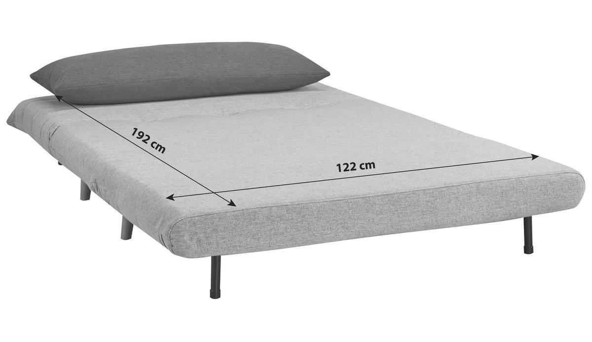 SCHLAFSOFA Webstoff Dunkelgrau  - Dunkelgrau/Hellgrau, MODERN, Holz/Kunststoff (125/84/91cm) - Livetastic