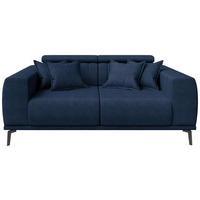 2-SITZER-SOFA Webstoff Dunkelblau  - Schwarz/Dunkelblau, KONVENTIONELL, Textil/Metall (200/80/110cm) - Carryhome
