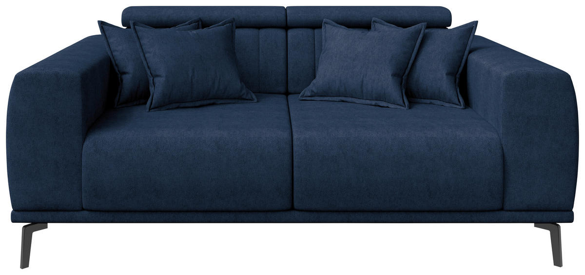2-SITZER-SOFA Webstoff Dunkelblau  - Schwarz/Dunkelblau, KONVENTIONELL, Textil/Metall (200/80/110cm) - Carryhome