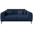 2-SITZER-SOFA Webstoff Dunkelblau  - Schwarz/Dunkelblau, KONVENTIONELL, Textil/Metall (200/80/110cm) - Carryhome