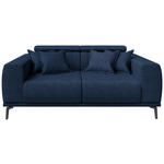 2-SITZER-SOFA Webstoff Dunkelblau  - Schwarz/Dunkelblau, KONVENTIONELL, Textil/Metall (200/80/110cm) - Carryhome