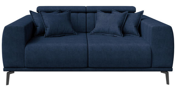 2-SITZER-SOFA Webstoff Dunkelblau  - Schwarz/Dunkelblau, KONVENTIONELL, Textil/Metall (200/80/110cm) - Carryhome