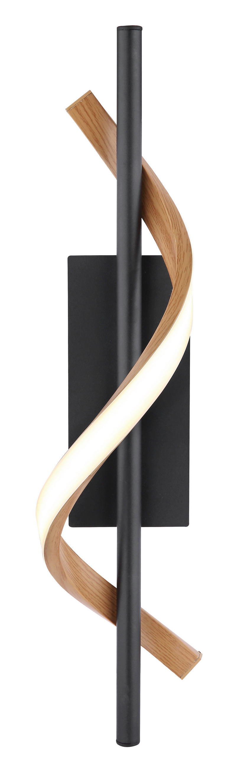 LED-WANDLEUCHTE 10/46,5 cm   - Schwarz/Braun, Design, Kunststoff/Metall (10/46,5cm) - Globo