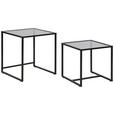 BEISTELLTISCHSET quadratisch Grau, Schwarz  - Schwarz/Grau, Design, Glas/Metall (40-45/40-45/40-50cm) - Carryhome