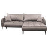 ECKSOFA Beige Velours  - Beige/Schwarz, Design, Textil/Metall (260/189cm) - MID.YOU