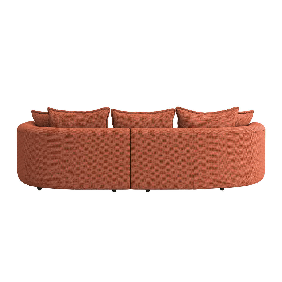 ECKSOFA in Velours, Struktur Terracotta  - Terracotta/Schwarz, Modern, Kunststoff/Textil (287/168cm) - Livetastic