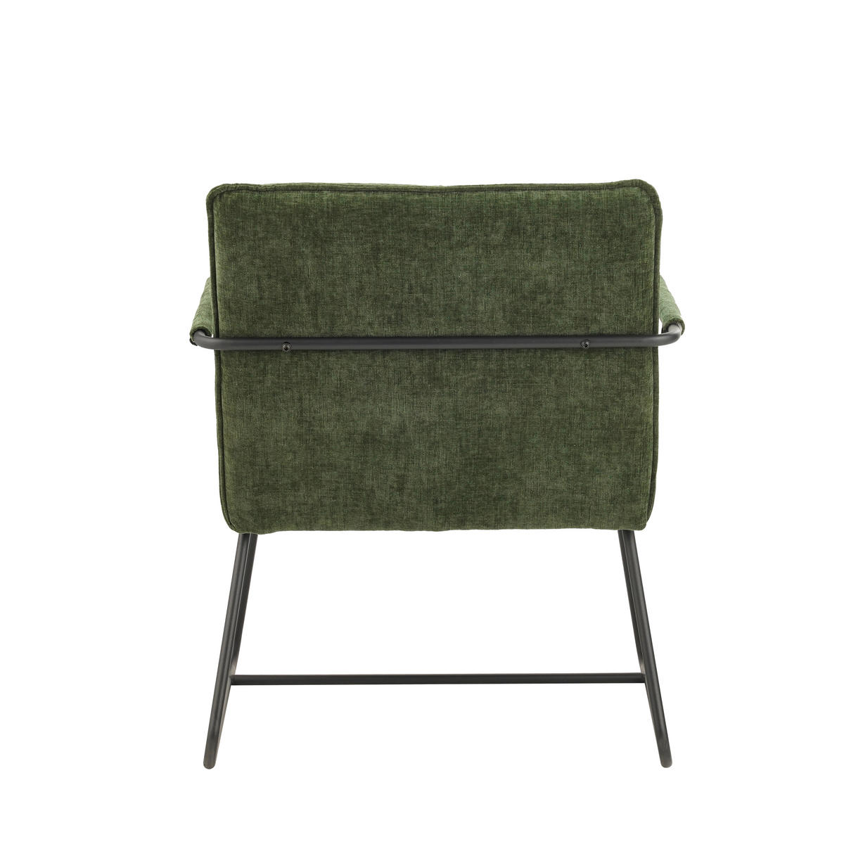 SESSEL in Chenille Dunkelgrün  - Dunkelgrün/Schwarz, MODERN, Textil/Metall (65/80/68cm) - MID.YOU