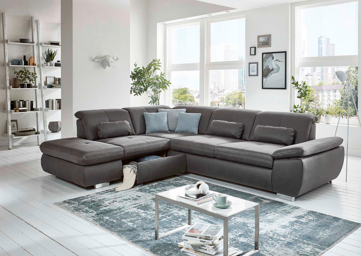 ECKSOFA in Mikrofaser Terracotta  - Terracotta, Design, Textil/Metall (260/318cm) - Beldomo Speed