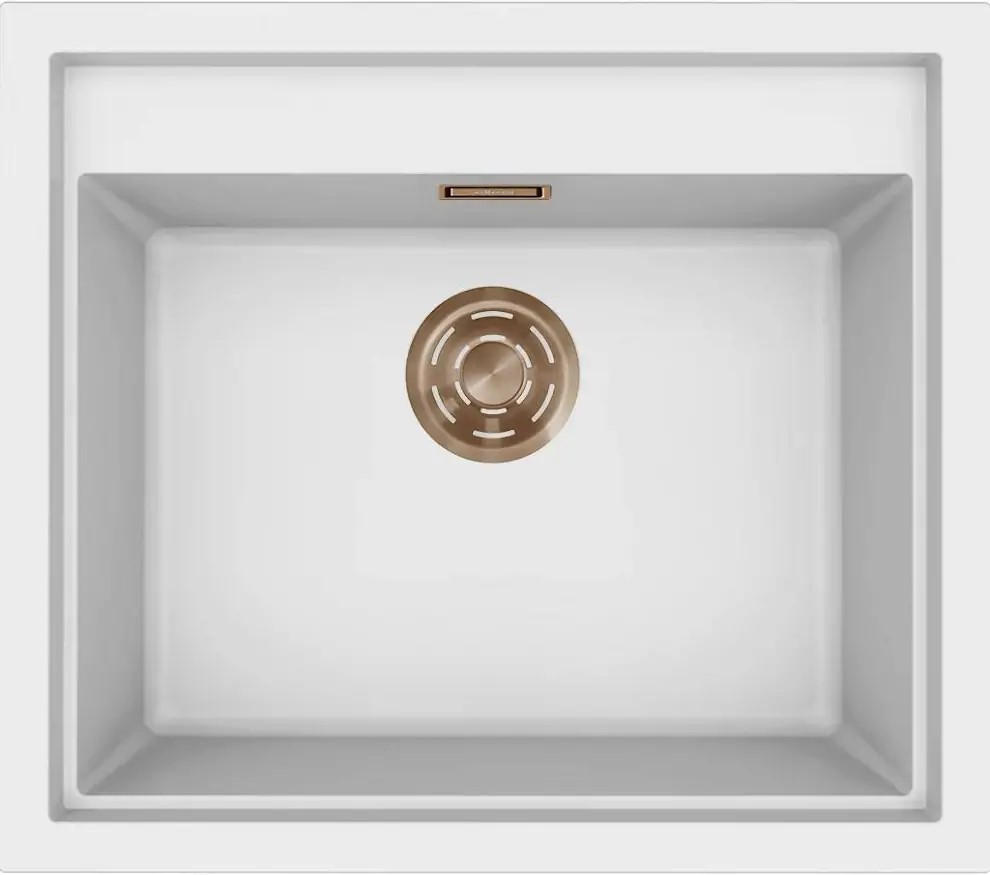 SPÜLE SINTESI 105  - Weiß/Bronzefarben, Basics, Keramik (57/50/21,7cm) - HKT