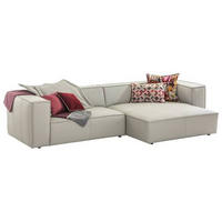 ECKSOFA in Echtleder Weiss  - Weiss/Schwarz, Modern, Leder/Kunststoff (300/164cm) - W.Schillig