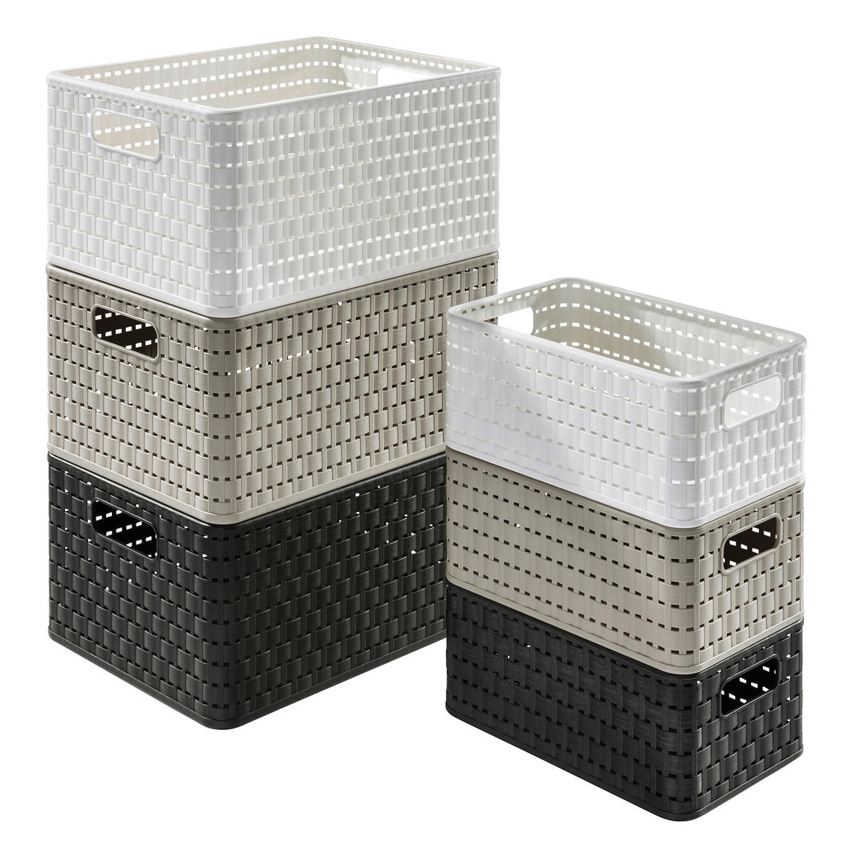 KORB  - Weiß, Basics, Kunststoff (32,8/23,8/16cm) - Rotho