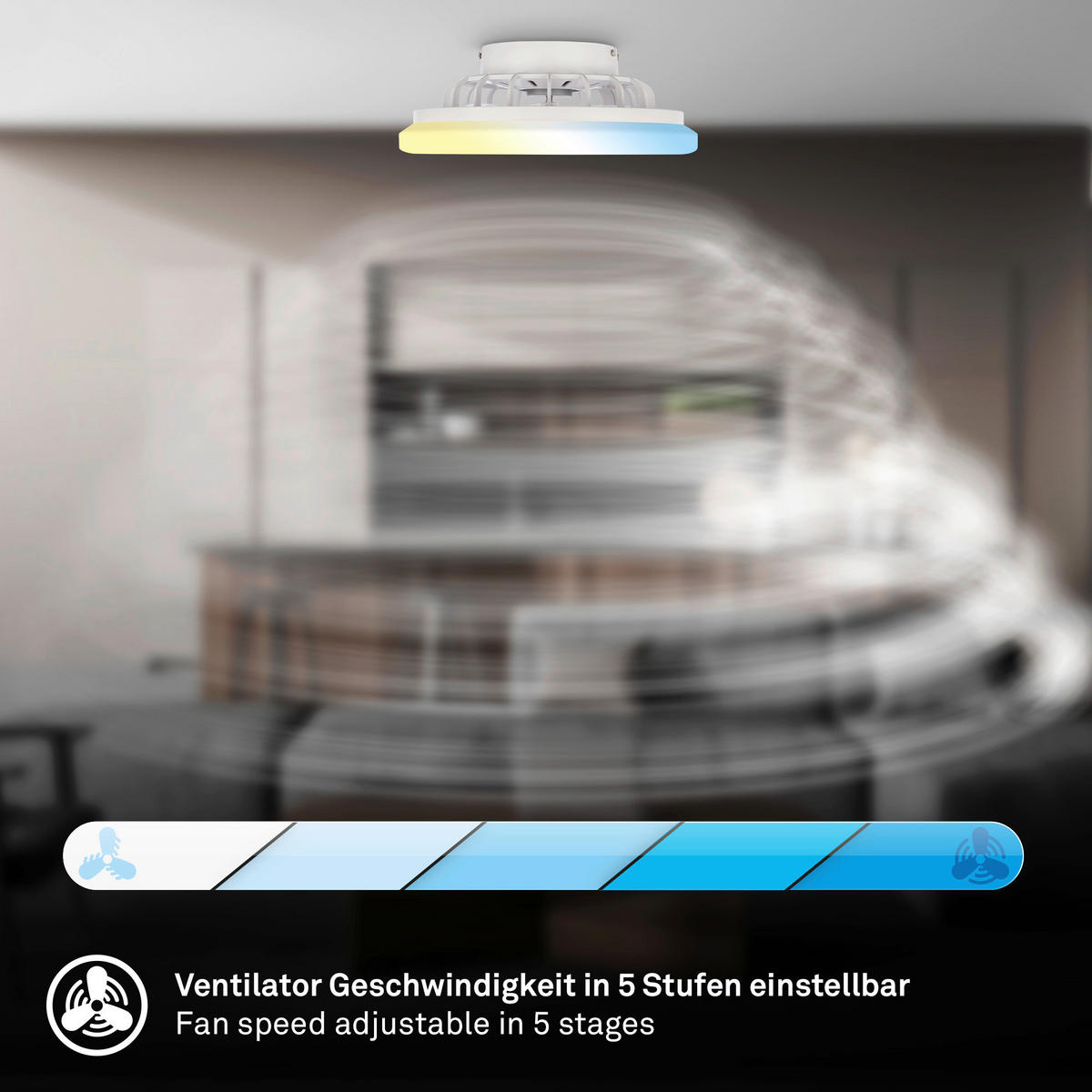 DECKENVENTILATOR 38/14 cm   - Weiß, Design, Kunststoff (38/14cm)