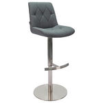 BARHOCKER HENRY - Edelstahlfarben/Grau, Design, Textil/Metall (44/86-111/54,5cm) - Novel