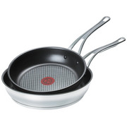 PFANNENSET 2-teilig - Edelstahlfarben/Schwarz, Design, Metall - Tefal