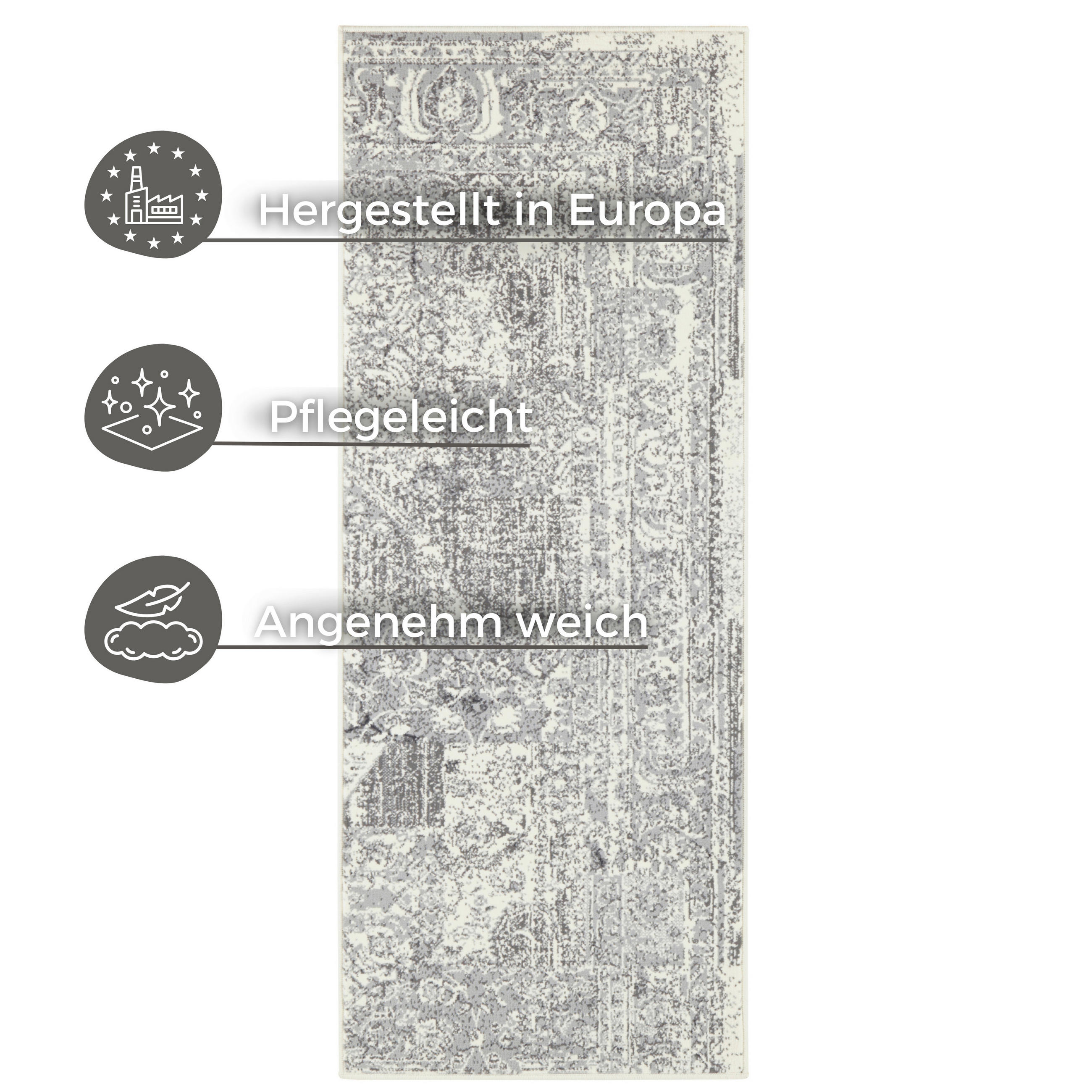 LÄUFER 80/250 cm Celebration  - Creme/Grau, Basics, Kunststoff/Textil (80/250cm) - Hanse Home