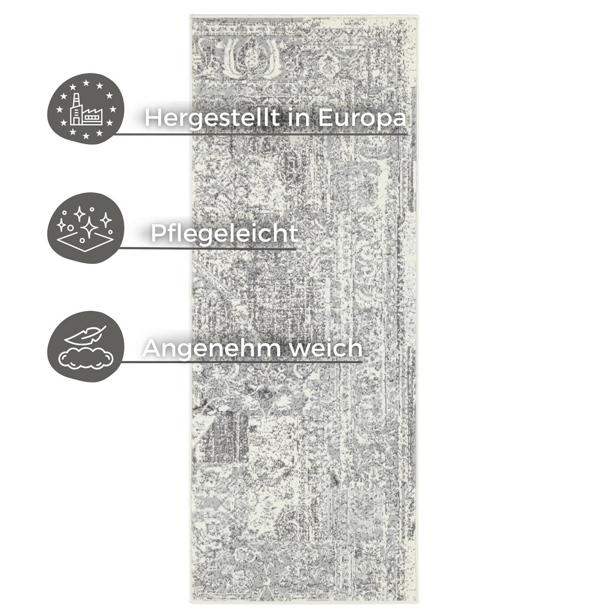 LÄUFER 80/250 cm Celebration  - Creme/Grau, Basics, Kunststoff/Textil (80/250cm) - Hanse Home