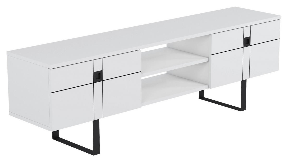 TV-BÄNK 160/50/35 cm  - vit/svart, Design, trämaterial (160/50/35cm) - Livetastic