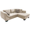 ECKSOFA in Cord Beige  250/190 cm  - Beige/Graubraun, Design, Holz/Textil (250/190cm) - MID.YOU