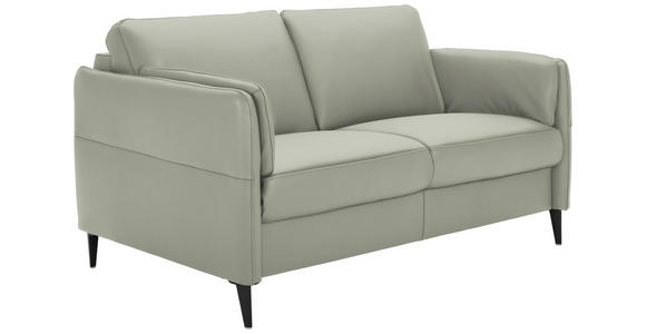 2,5-SITZER Latina in Echtleder Hellgrau   - Hellgrau/Schwarz, Design, Leder/Metall (164/84/99cm) - Dieter Knoll