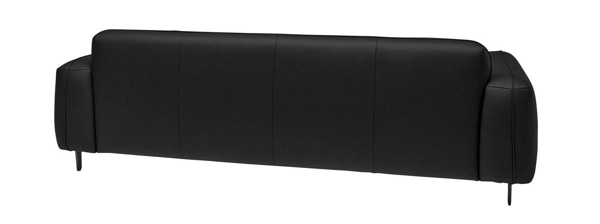 3-SITZER-SOFA  in Echtleder Schwarz   - Anthrazit/Schwarz, Design, Leder/Metall (230/70/109cm) - Johann Jakob