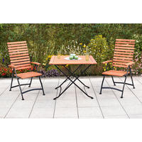 GARTENSESSEL Eukalyptusholz Stahl Graphitfarben, Naturfarben  - Graphitfarben/Naturfarben, KONVENTIONELL, Holz/Metall (55/109/107cm) - Gardenson