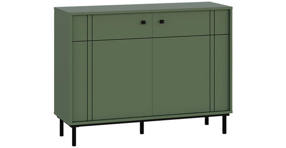KOMMODE  in 108/81,8/37 cm  - Schwarz/Grün, MODERN, Holzwerkstoff/Kunststoff (108/81,8/37cm) - Carryhome
