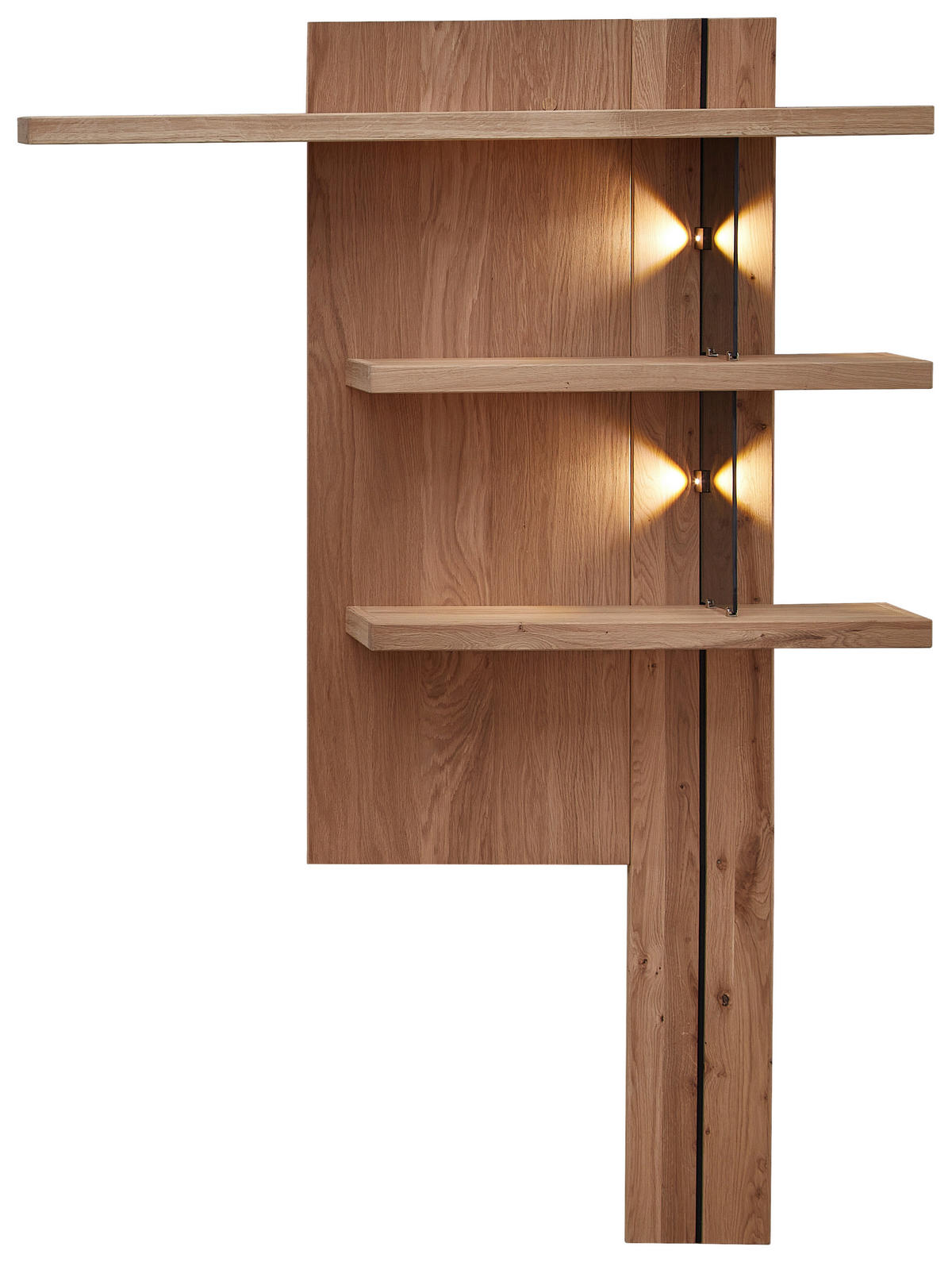 WANDPANEEL Schwarz, Wildeiche  122/174/24 cm  - Wildeiche/Schwarz, Natur, Holz/Holzwerkstoff (122/174/24cm) - Linea Natura
