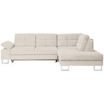 ECKSOFA in Flachgewebe Beige  - Beige, Design, Textil/Metall (296/229cm) - Novel