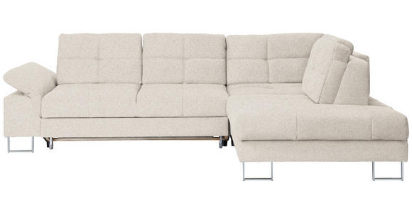 ECKSOFA in Flachgewebe Beige  - Beige, Design, Textil/Metall (296/229cm) - Novel