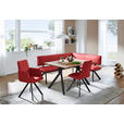 ECKBANK 190/150 cm  in Rot, Schwarz  - Rot/Schwarz, MODERN, Textil/Metall (190/150cm) - Cantus