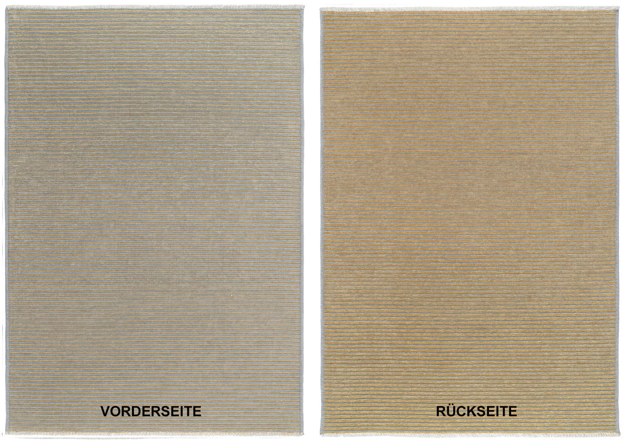 FLACHWEBETEPPICH 65/130 cm Grau, Goldfarben  - Goldfarben/Grau, Design, Textil (65/130cm) - Novel