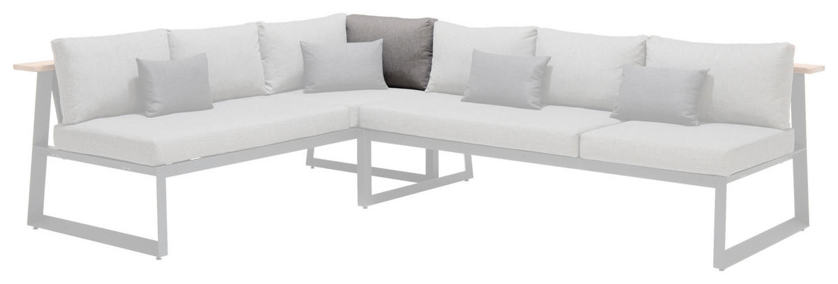 RÜCKENLEHNE 88/25,5/41,5 cm Teakholz  Aluminium  - Anthrazit/Teakfarben, Design, Holz/Metall (88/25,5/41,5cm) - Amatio