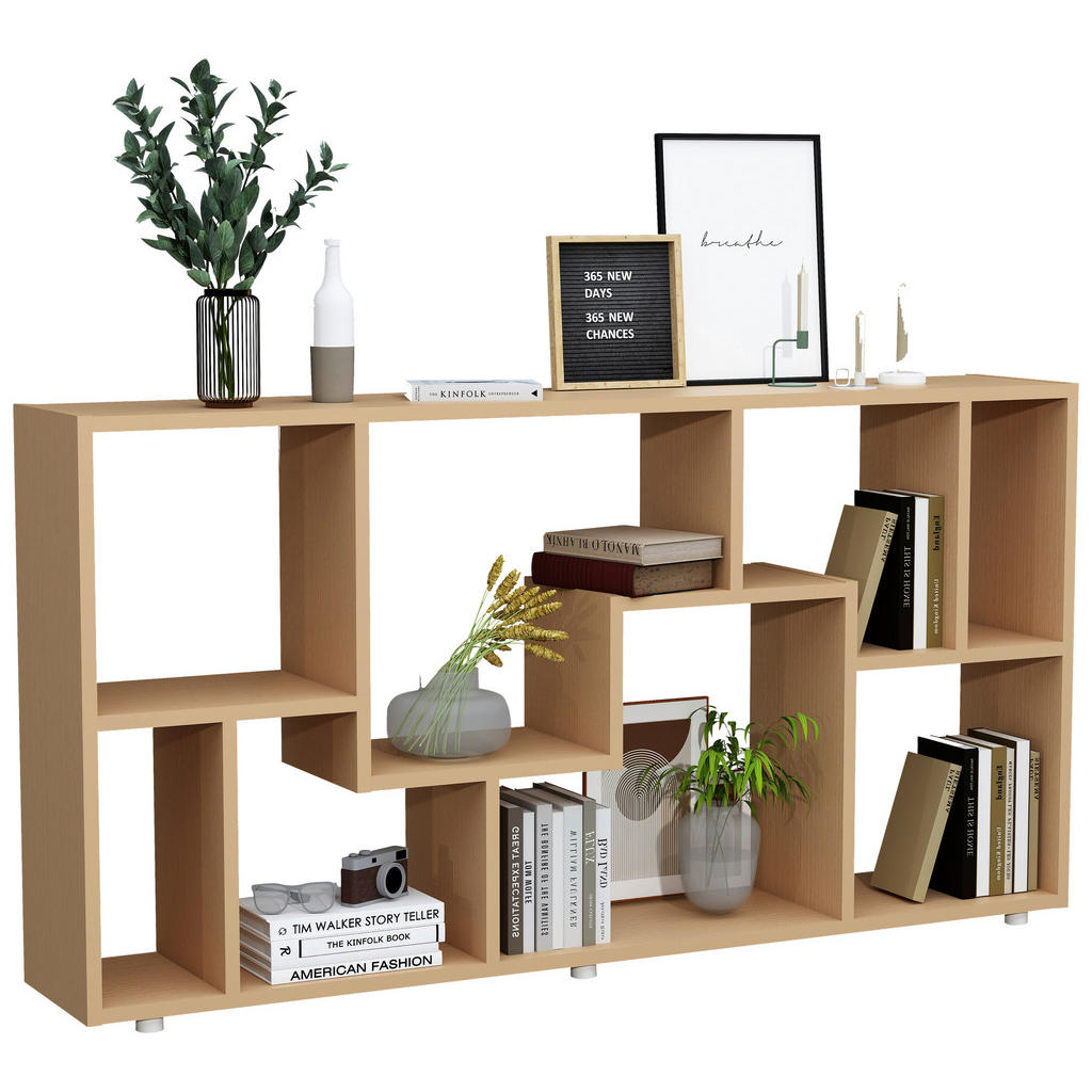 Thumbnail - Mid.you Regal Lanisa, Buche, Holzwerkstoff, 116x58x20 cm, stehend, Wohnzimmer, Regale, Bücherregale